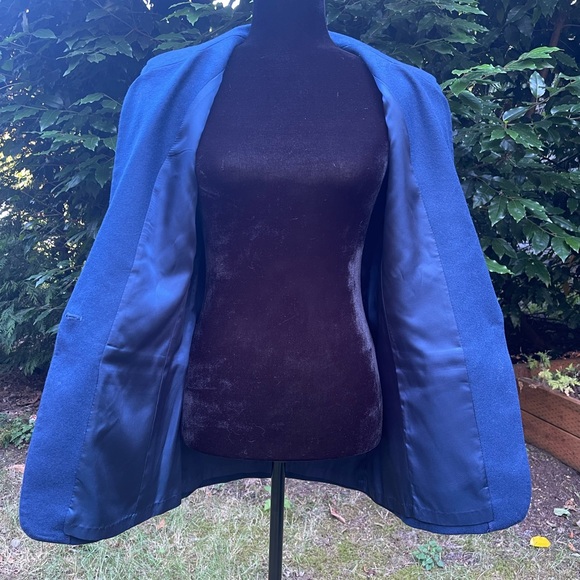 Vintage Pendleton Solid Dark Blue Wool Button Blazer Jacket - Picture 11 of 12